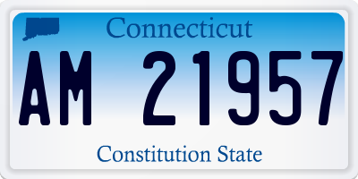 CT license plate AM21957