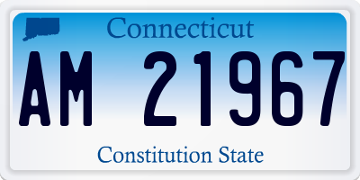 CT license plate AM21967