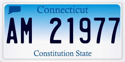 CT license plate AM21977