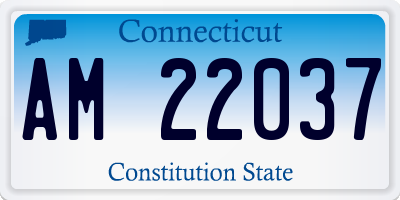 CT license plate AM22037