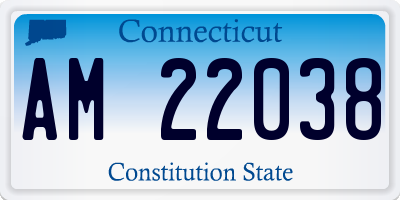 CT license plate AM22038