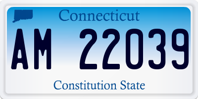 CT license plate AM22039