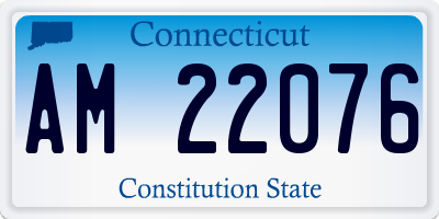 CT license plate AM22076