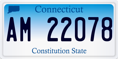 CT license plate AM22078