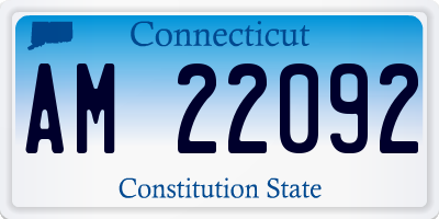 CT license plate AM22092