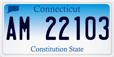 CT license plate AM22103