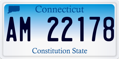 CT license plate AM22178