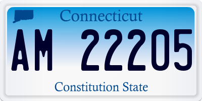 CT license plate AM22205