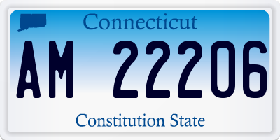 CT license plate AM22206