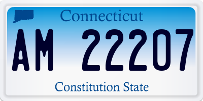 CT license plate AM22207