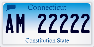 CT license plate AM22222