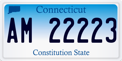 CT license plate AM22223