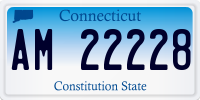 CT license plate AM22228
