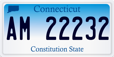 CT license plate AM22232