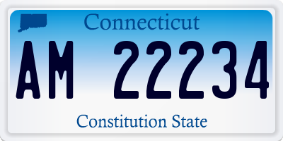 CT license plate AM22234