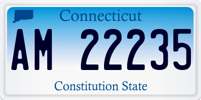 CT license plate AM22235