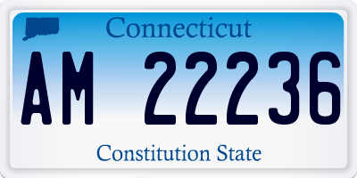 CT license plate AM22236
