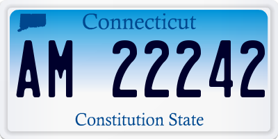 CT license plate AM22242