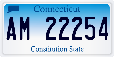 CT license plate AM22254