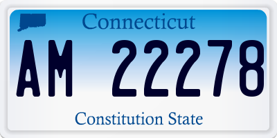 CT license plate AM22278