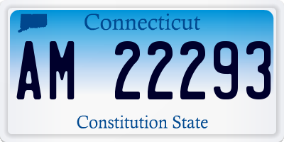 CT license plate AM22293
