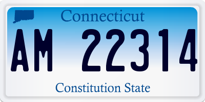 CT license plate AM22314