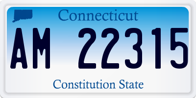 CT license plate AM22315