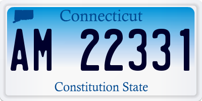 CT license plate AM22331