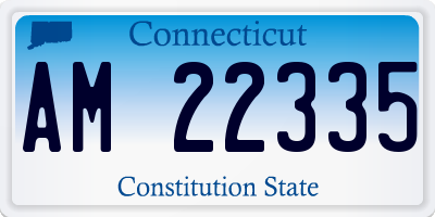 CT license plate AM22335