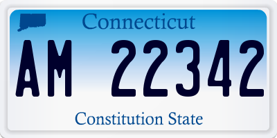 CT license plate AM22342