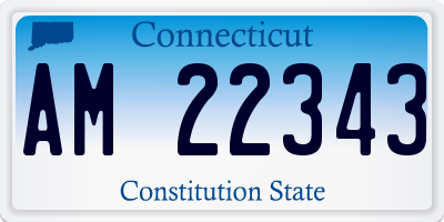 CT license plate AM22343