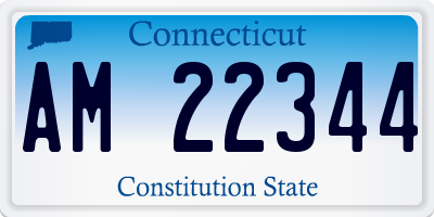 CT license plate AM22344