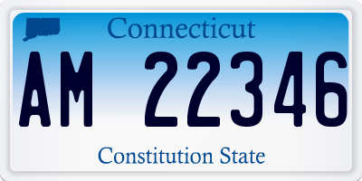 CT license plate AM22346