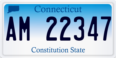 CT license plate AM22347