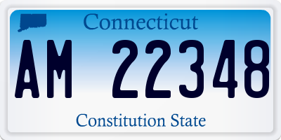 CT license plate AM22348