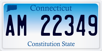 CT license plate AM22349
