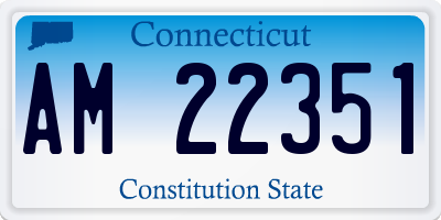 CT license plate AM22351