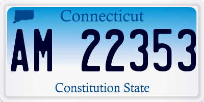 CT license plate AM22353