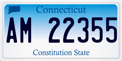 CT license plate AM22355