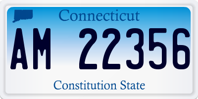 CT license plate AM22356