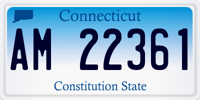 CT license plate AM22361