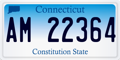 CT license plate AM22364