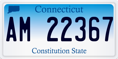 CT license plate AM22367