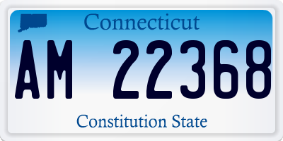 CT license plate AM22368