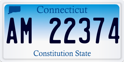 CT license plate AM22374