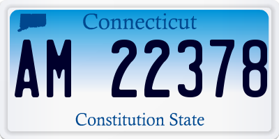 CT license plate AM22378