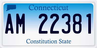 CT license plate AM22381