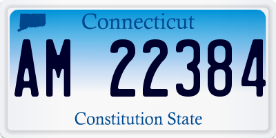 CT license plate AM22384