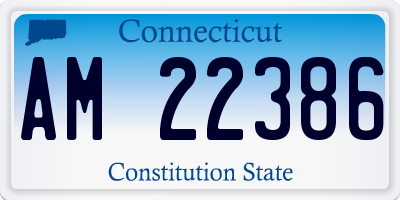 CT license plate AM22386