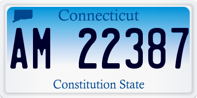 CT license plate AM22387
